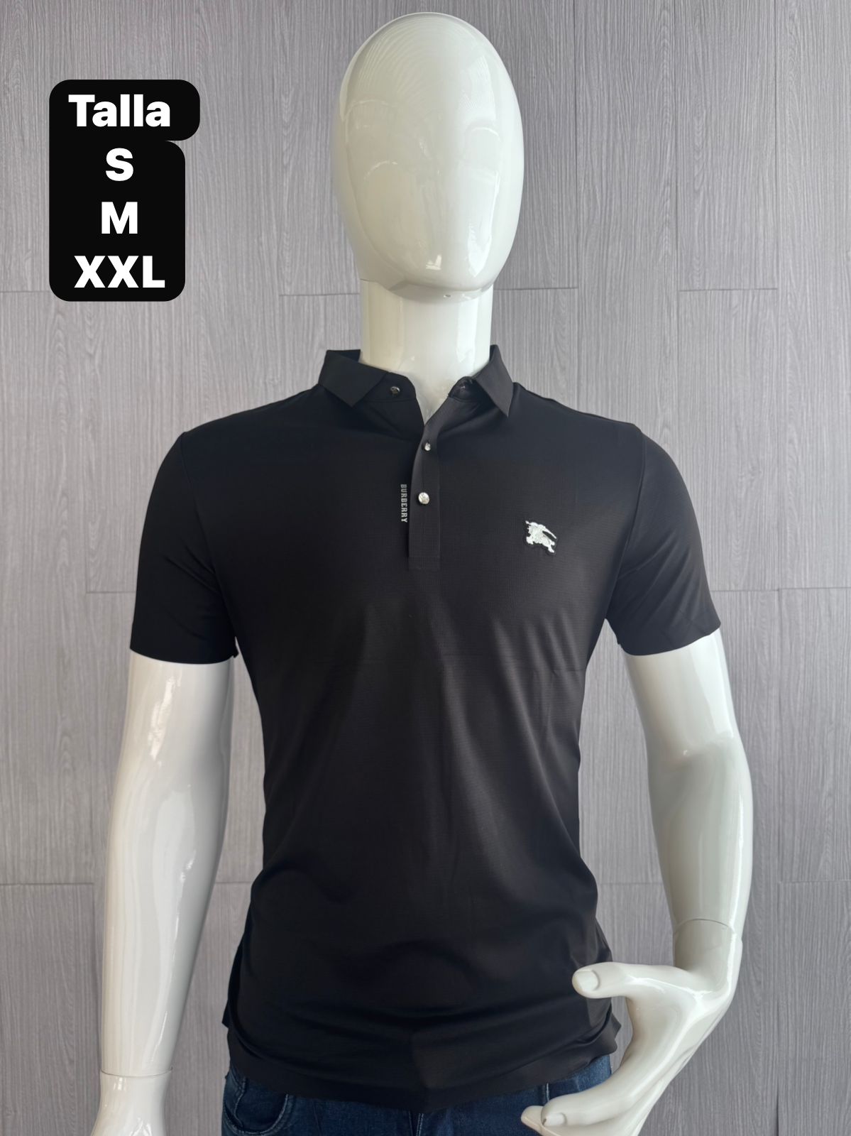 POLO SEDA BURBERRY NEGRO
