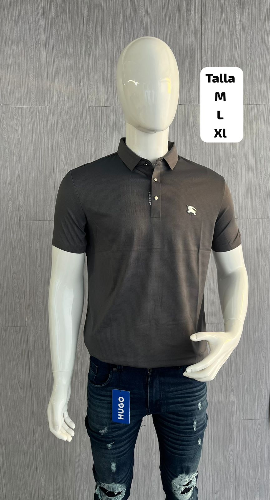 POLO SEDA BURBERRY GRIS PLOMO
