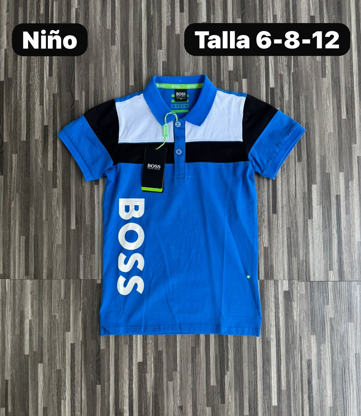 Polo para Niño Boss blanca