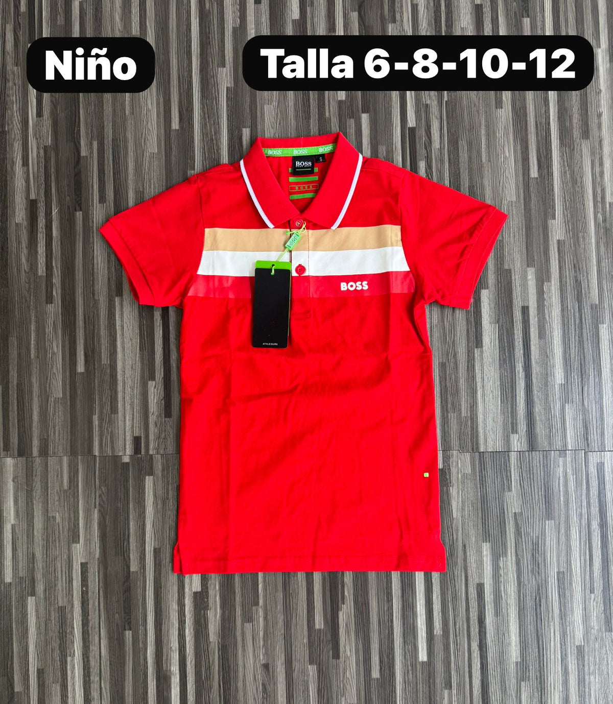 Polo para Niño Boss Lineas