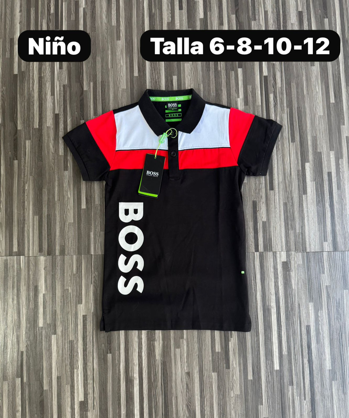 Polo para Niño Boss blanca