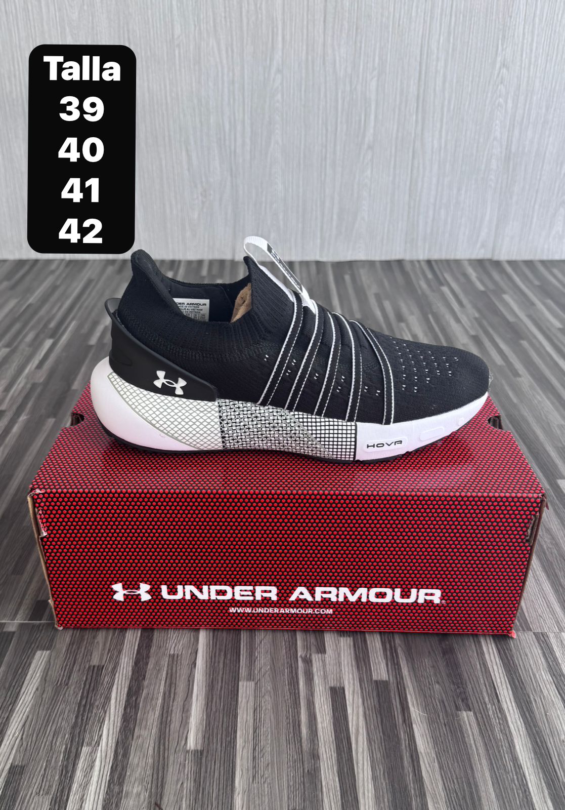 TENIS UNDER ARMOUR PHANTOM 3 BLANCO CON NEGRO
