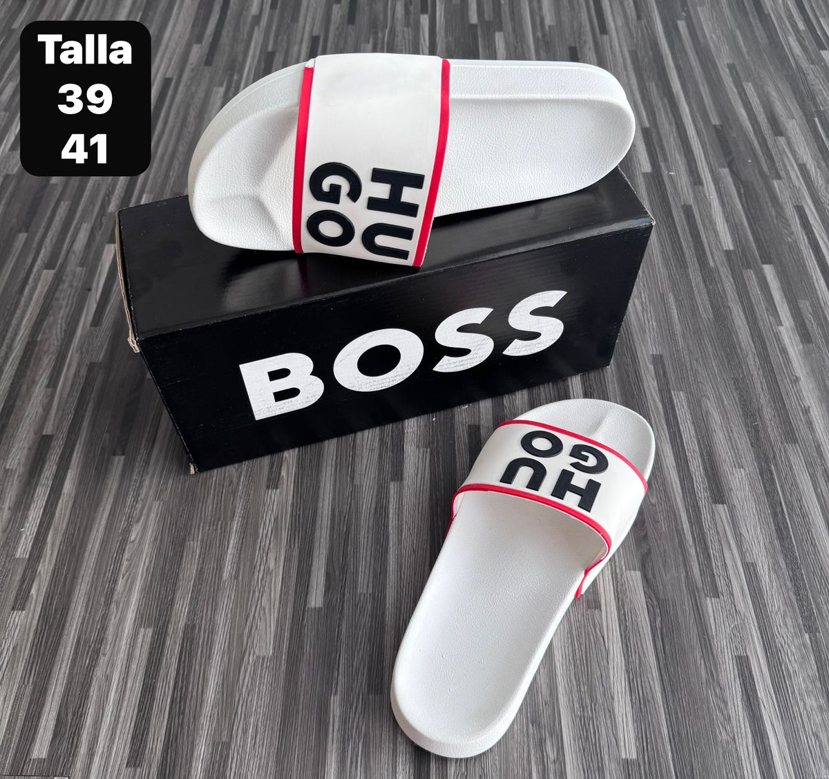 Sandalias Hugo Boss Blanco y Rojo