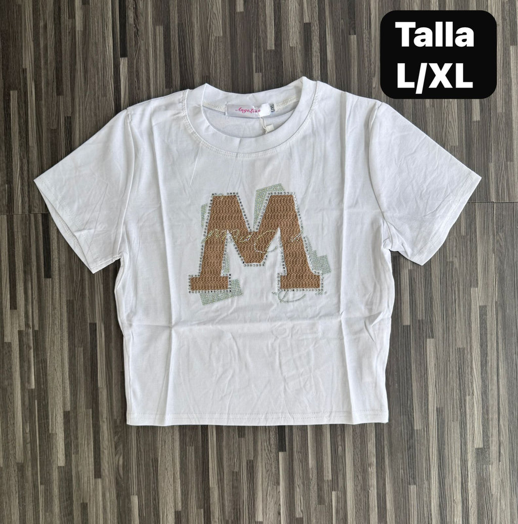 BLUSA M CAFE BRILLOS