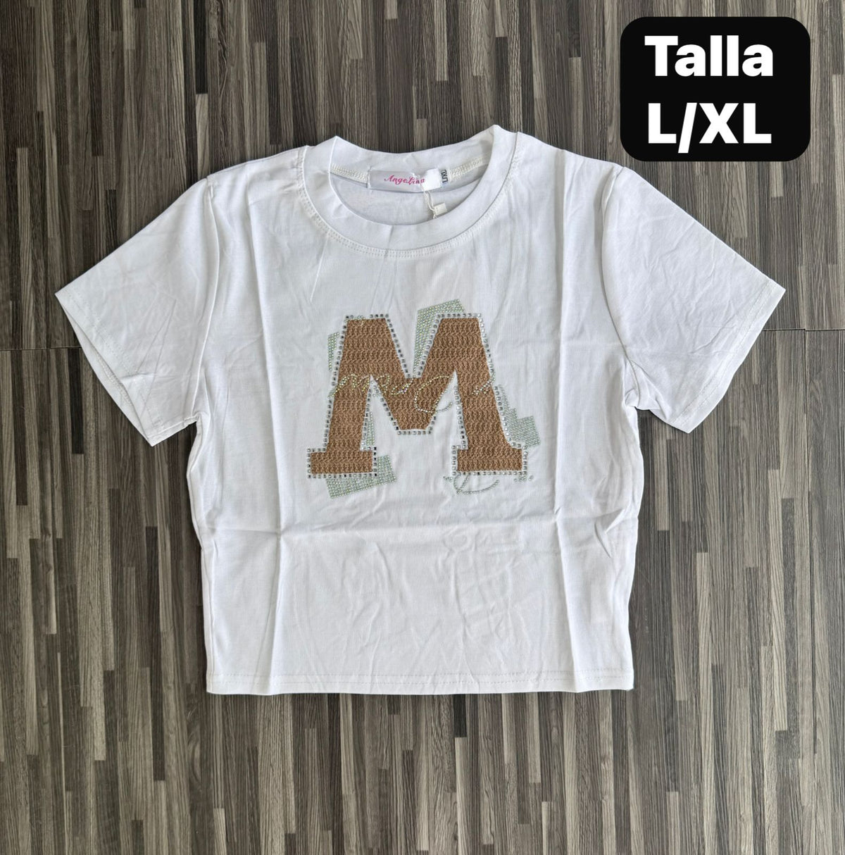 BLUSA M CAFE BRILLOS