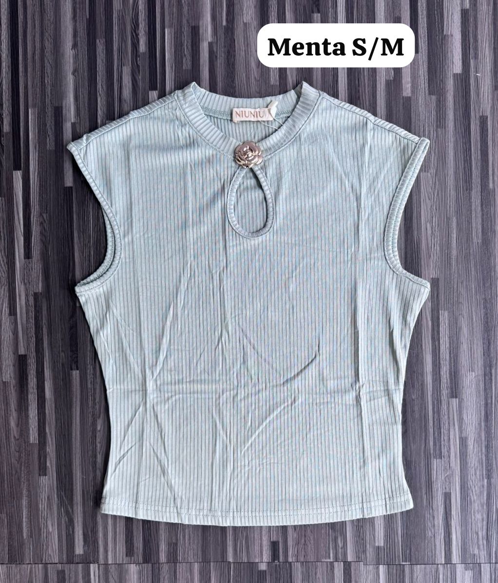 BLUSA BOTON DORADO