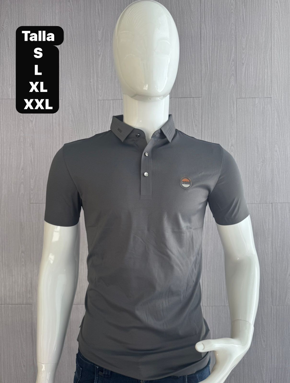 POLO SEDA HUGO BOSS  GRIS
