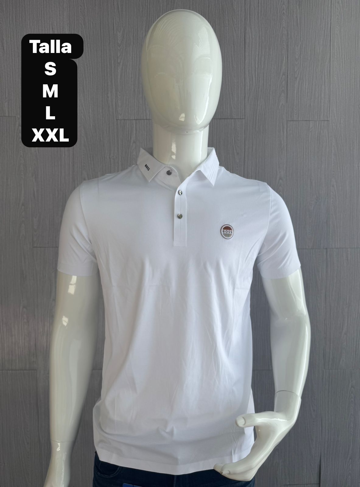 POLO SEDA BLANCA HUGO BOSS